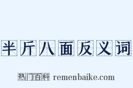 半斤八面反义词是什么意思的图片